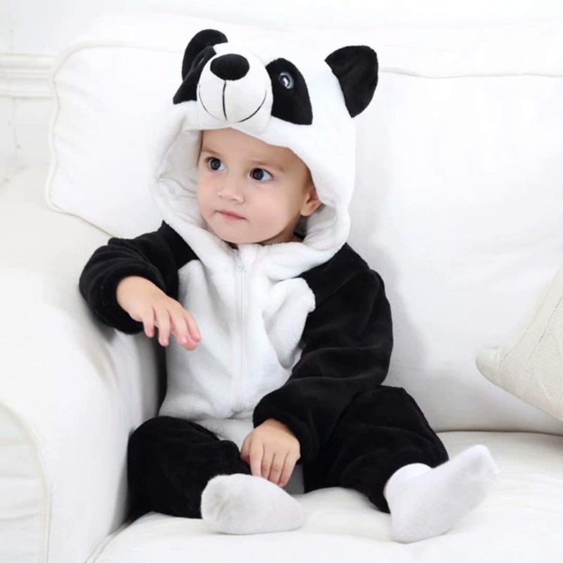 OLLULL Baby Panda Costumes Unisex Toddler Outfit Halloween Dress Up Romper 6-12 Months - Image 3